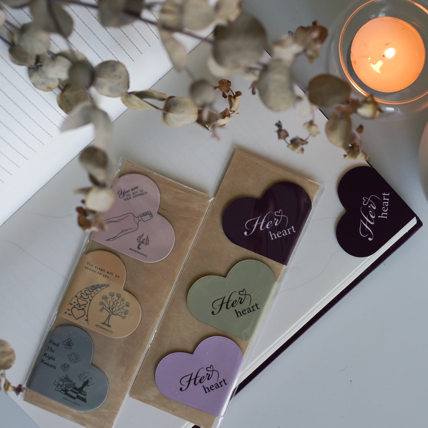 Heart Shaped Magnetic Bookmarks HerHeart