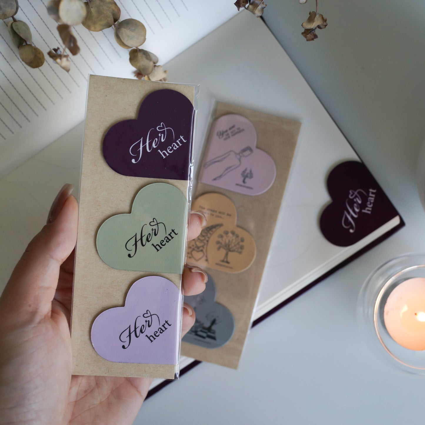 Heart Shaped Magnetic Bookmarks HerHeart